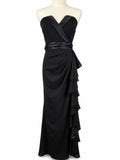 Badgley Mischka Collection Black Strapless Ruffle Evening Gown Formal Dress 6