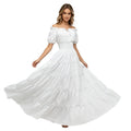 Renaissance Dress for Women Medieval Dresses Off Shoulder Puff Sleeve Maxi Dress
